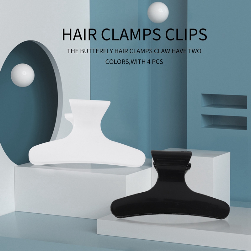 4PCS Black White Hairdressers  - Hair Clips 评论和价格