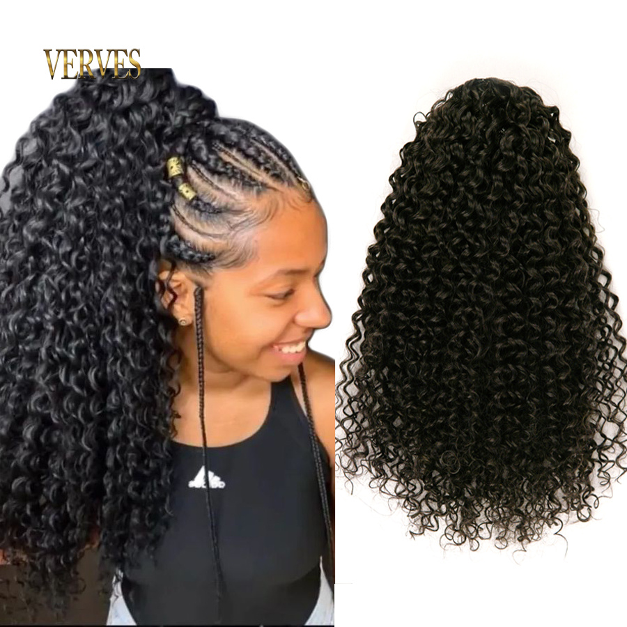 VERVES Synthetic Drawstring Pu - Drawstring Afro Curly Puff Ponytail 评论和价格