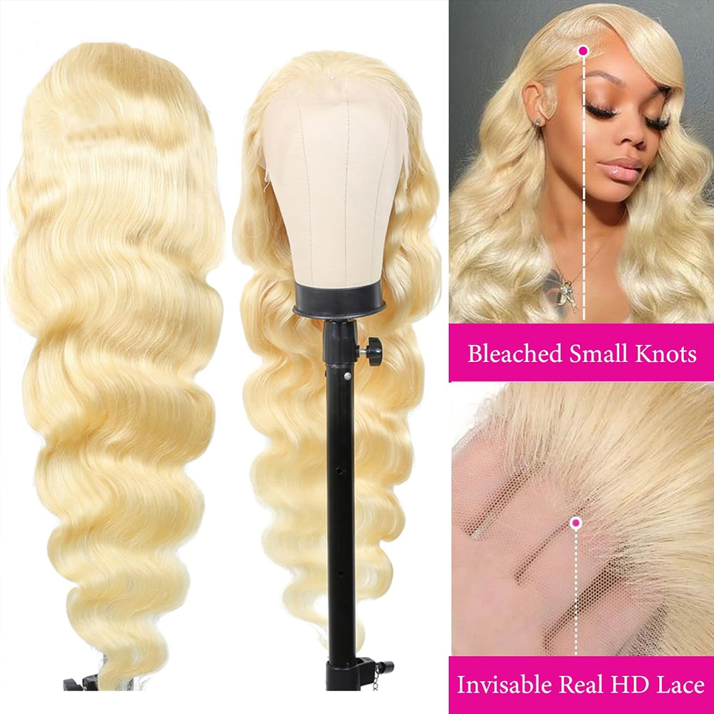 613 Honey Blonde Color 13x6 Tr - 613 Blonde Body Wave Lace Front Wig 评论和价格