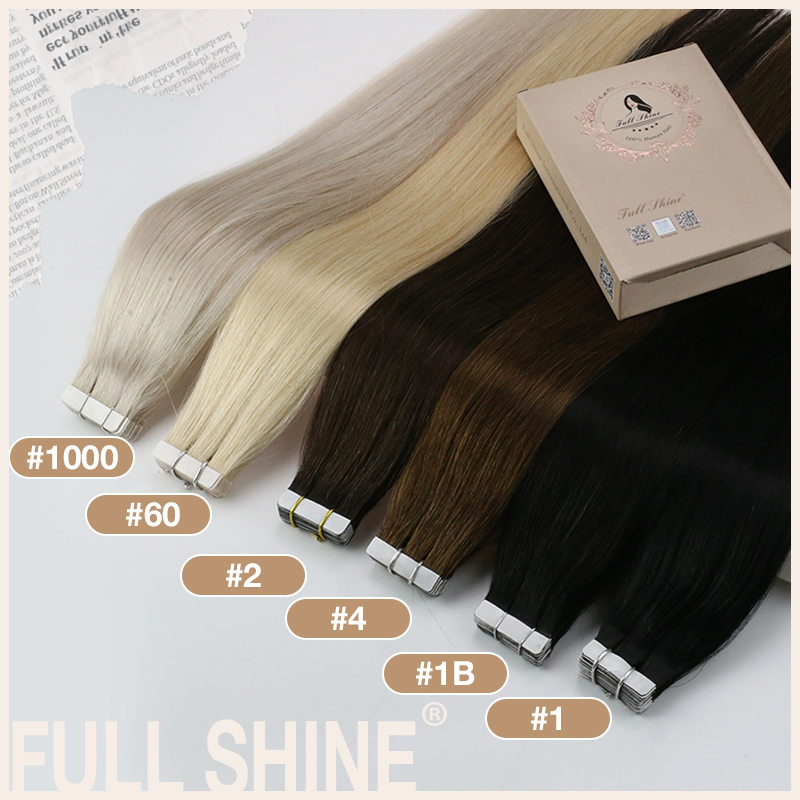 Full Shine Tape in Hair Extens - Invisible Tape In Extensions Real Hair 评论和价格