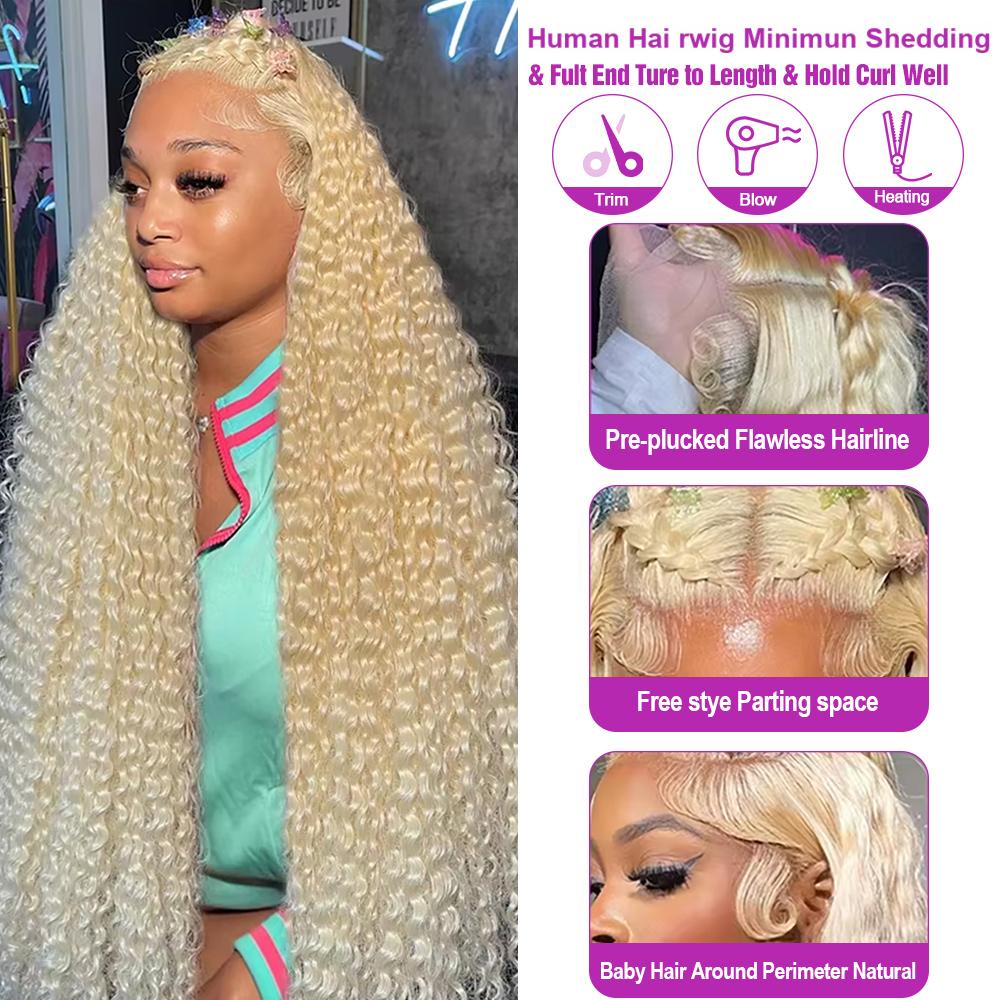 30 40 Inch Deep Wave 13x6 HD L - Water Wave Bulk Human Hair For Braiding 评论和价格