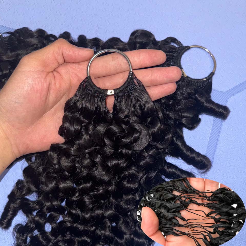 12A Burmese Curly Feather Croc - Invisible Tape In Extensions Real Hair 评论和价格