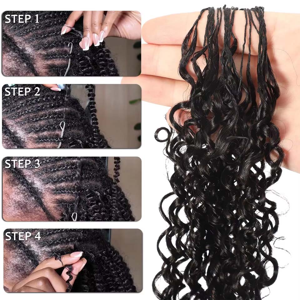 12A Burmese Curly Feather Croc - Invisible Tape In Extensions Real Hair 评论和价格