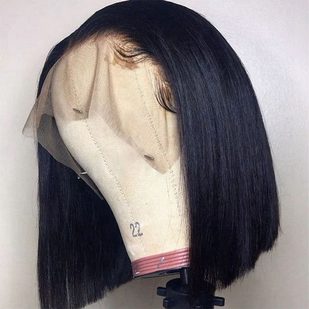 Pre Cut Glueless Wig Human Hai - Pre Parted 13X4 Lace Front Bob Wig 评论和价格