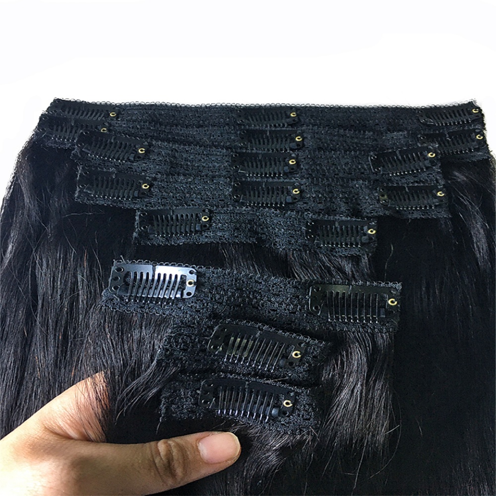 Natural Straight Clip In Human - Seamless Clip In Hair Extensions Human Hair 评论和价格