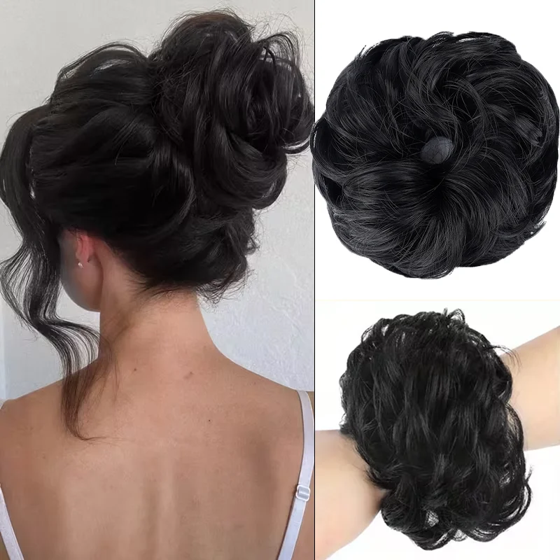 Elegant Curly Wave Messy Bun H - Claw Clip Messy Bun Hair Piece 评论和价格