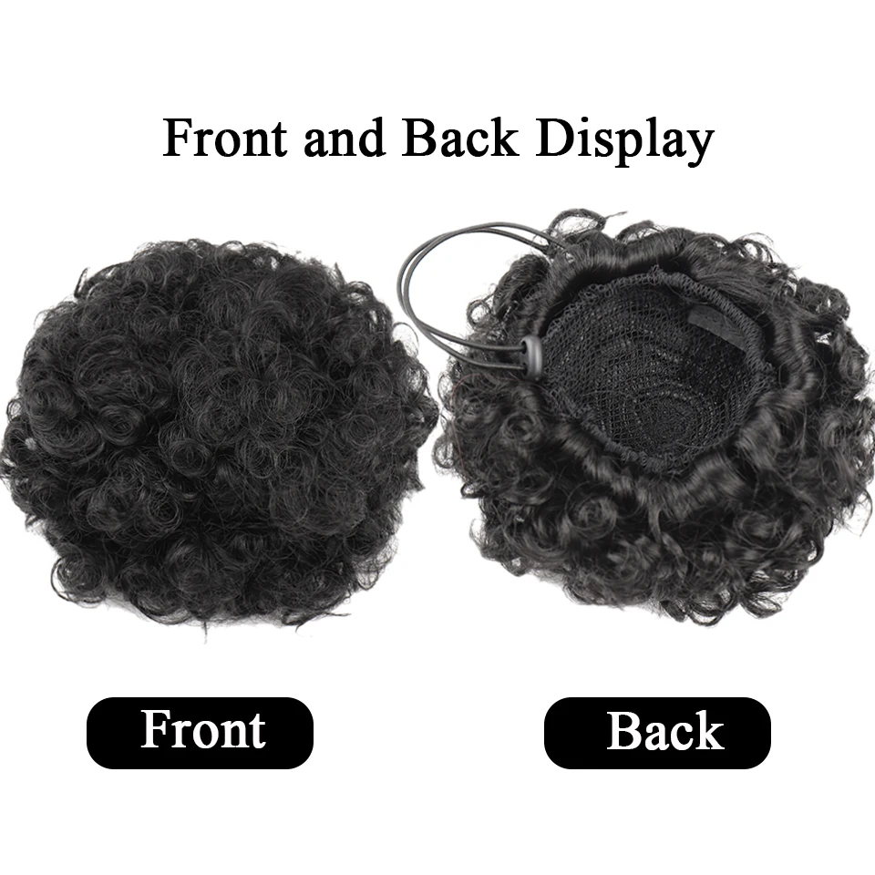 Afro Puff Drawstring Ponytail  - Drawstring Afro Curly Puff Ponytail 评论和价格