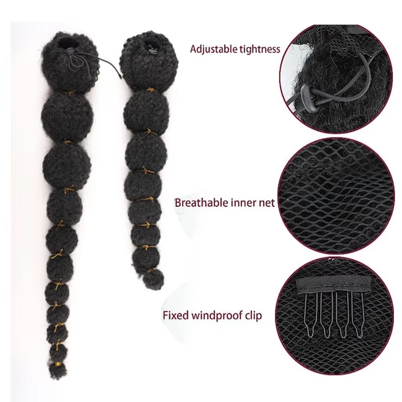 Kinky Afro Puff Ponytail Exten - Drawstring Afro Curly Puff Ponytail 评论和价格