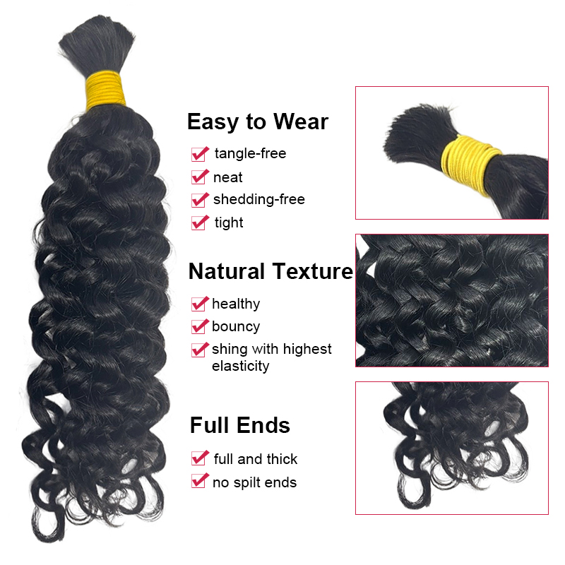 Water Wave Bulk Human Hair For - Water Wave Bulk Human Hair For Braiding 评论和价格