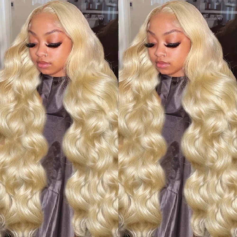 46 Inch HD Blonde 13x4 Lace Fr - 613 Blonde Body Wave Lace Front Wig 评论和价格