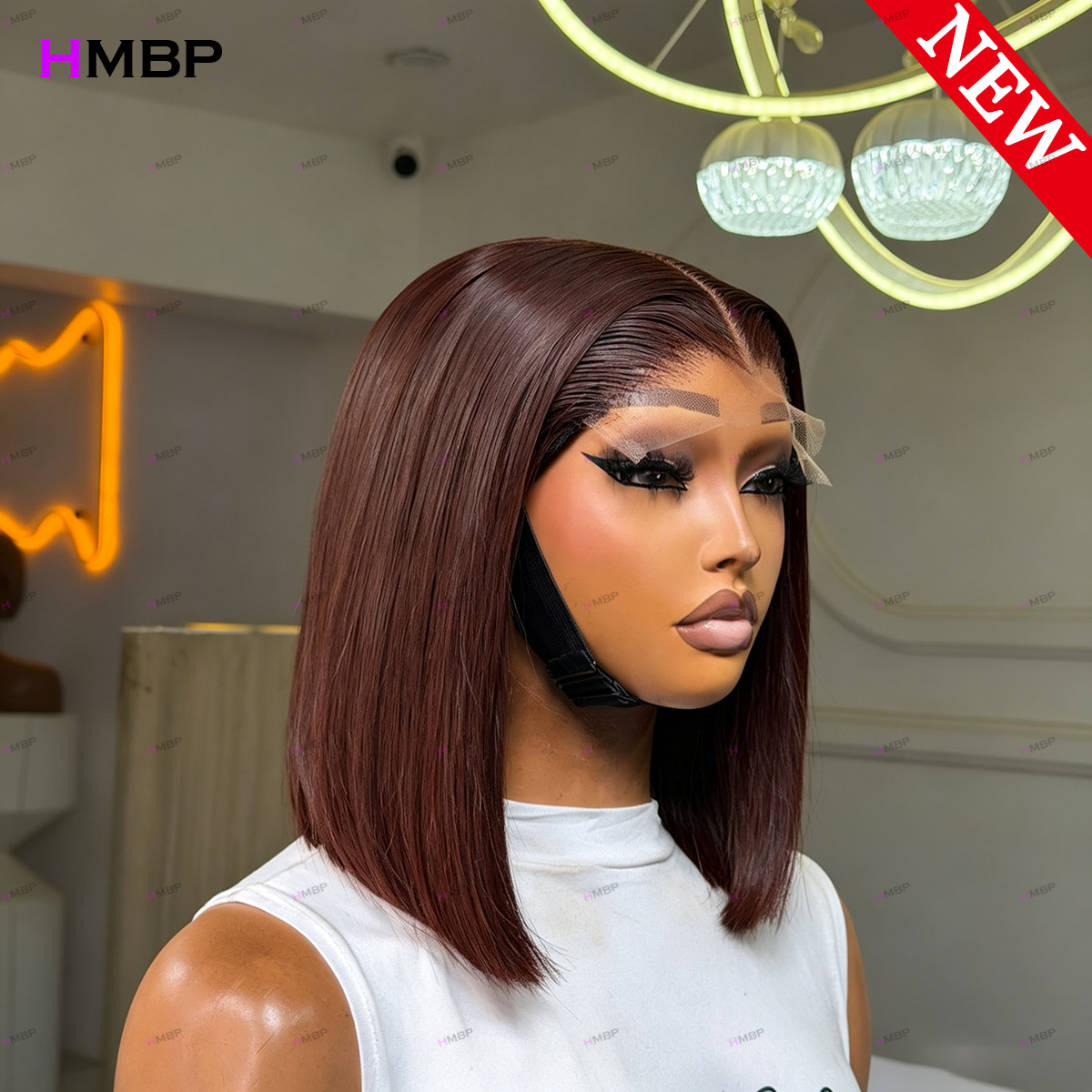 #33 Dark Auburn Straight Bob W - Glueless Wear And Go Human Hair Wig 评论和价格