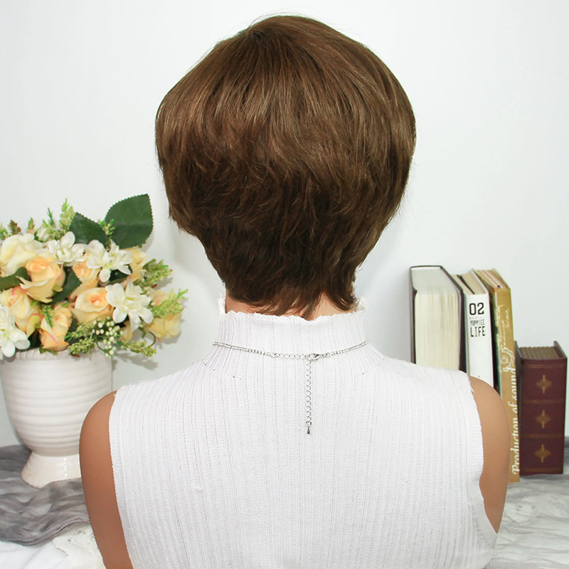 Chocolate Brown Pixie Cut Wigs - Short Pixie Cut Wig Human Hair Cheap 评论和价格