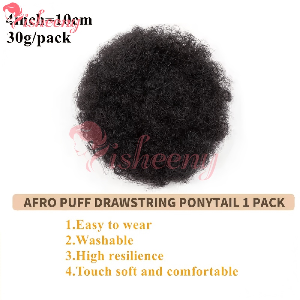 Isheeny Kinky Curly Afro Puff  - Drawstring Afro Curly Puff Ponytail 评论和价格
