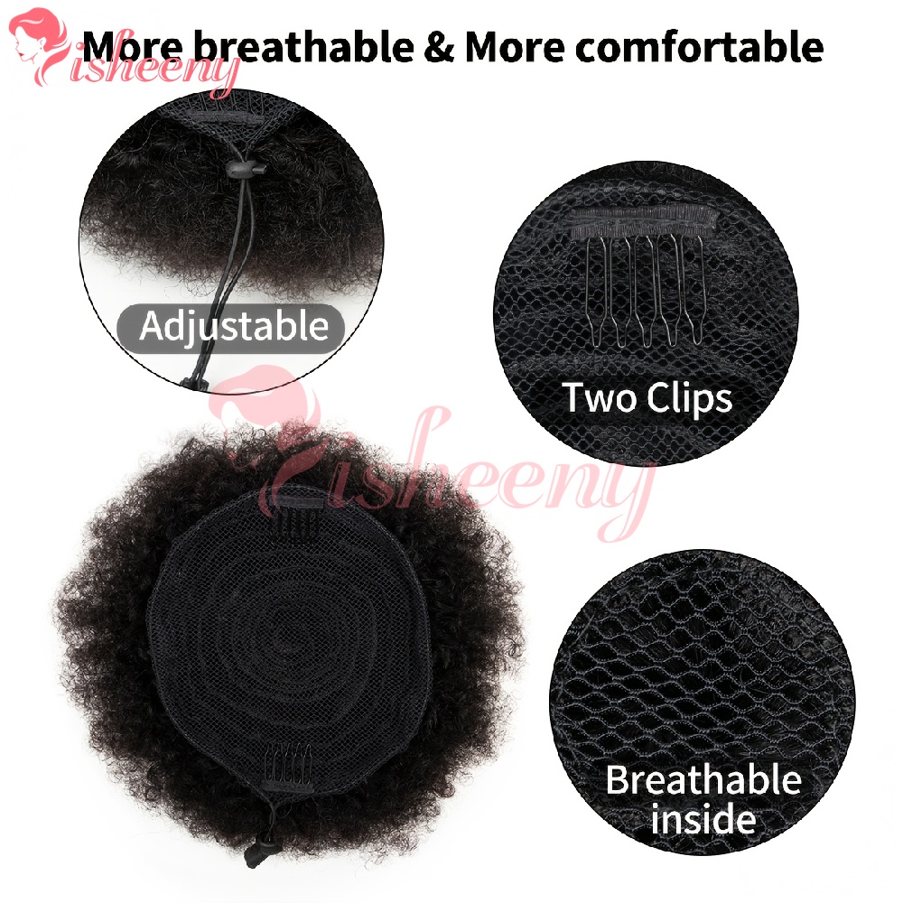Isheeny Kinky Curly Afro Puff  - Drawstring Afro Curly Puff Ponytail 评论和价格
