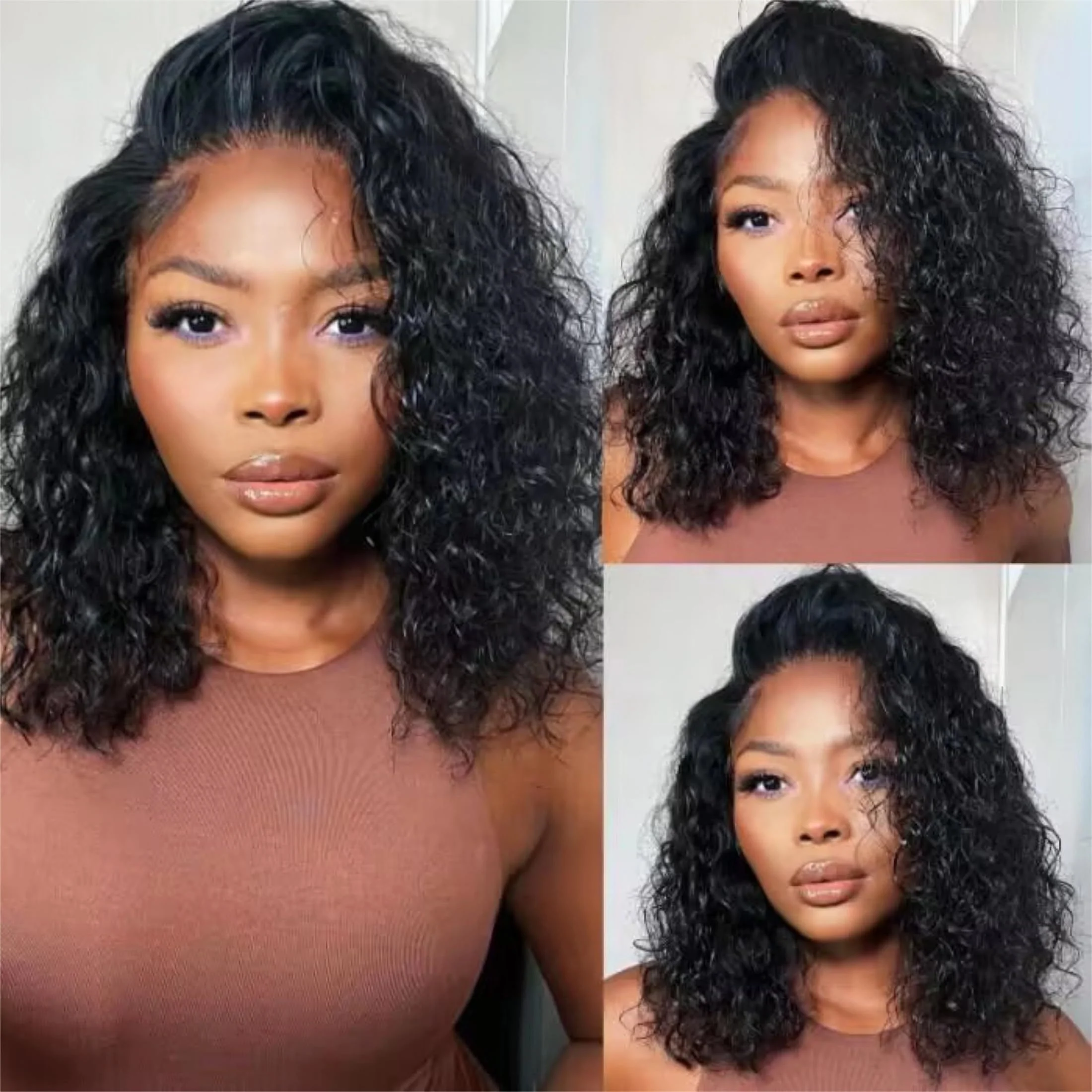 8-14 Short Inch Curly Wave Sho - Glueless Wear And Go Human Hair Wig 评论和价格