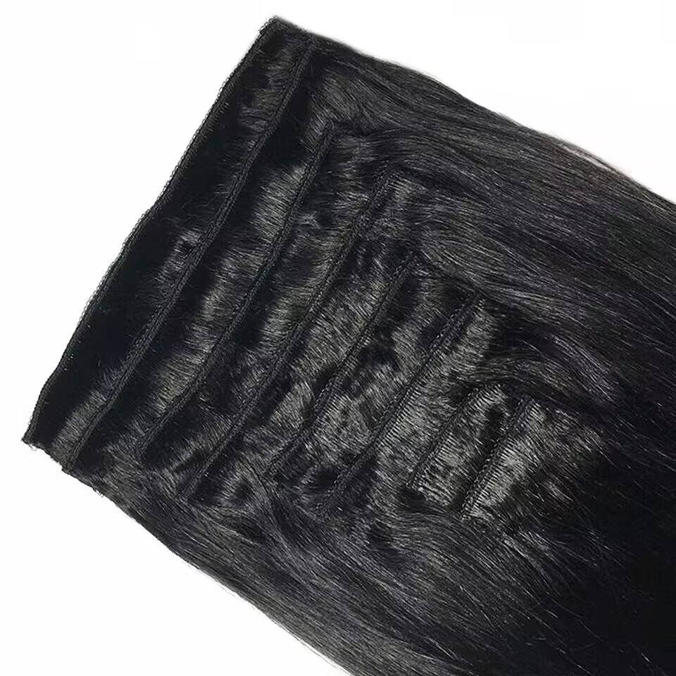 Clip in Hair Extensions Straig - Seamless Clip In Hair Extensions Human Hair 评论和价格