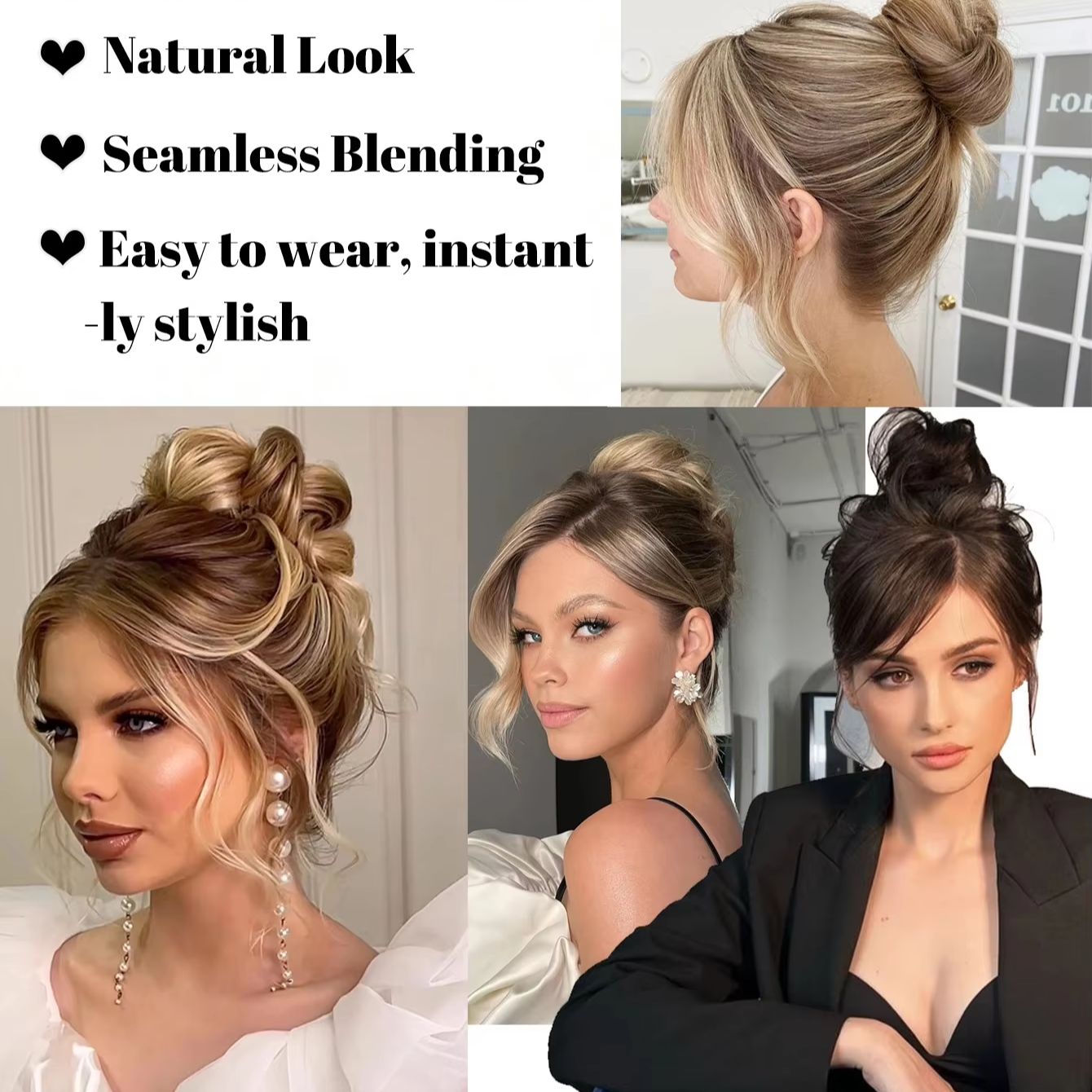 Synthetic Mini Claw Clip in Me - Claw Clip Messy Bun Hair Piece 评论和价格
